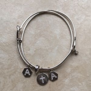 Origami owl bracelet with A charms and cross